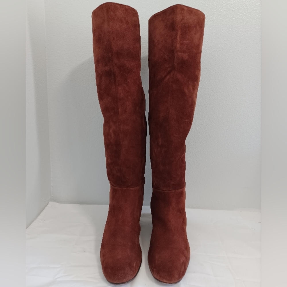 Via Spiga  women's Brown/red suede leather boots 7M